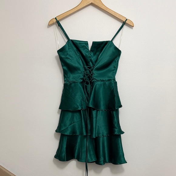 Altar'd State Dresses & Skirts - Altar'd State Satin Mini Dress in Deep Green